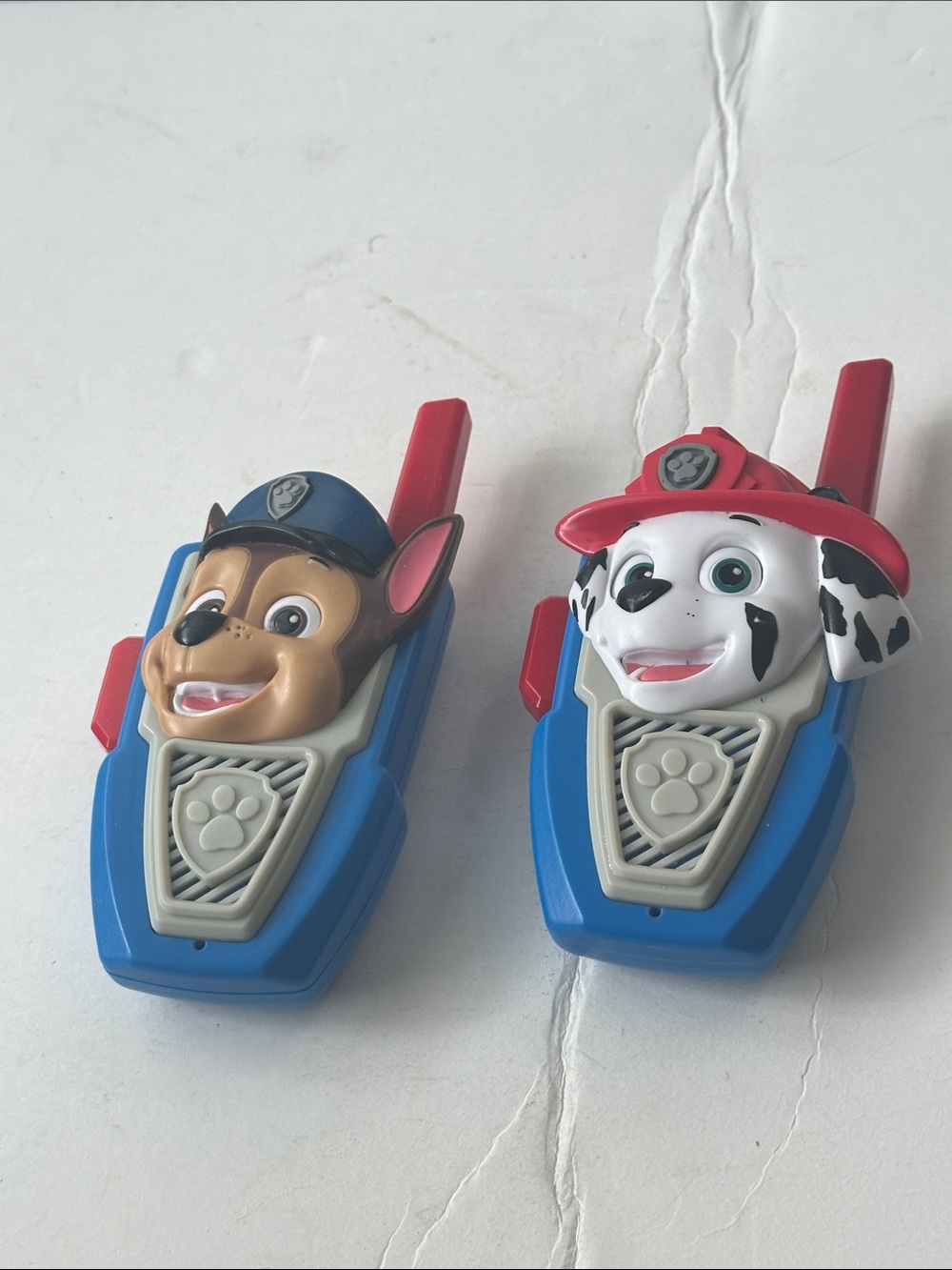 Kids Blue Paw Patrol Walkie Talkie Toy - Chase & Marshall Set - Parts Only